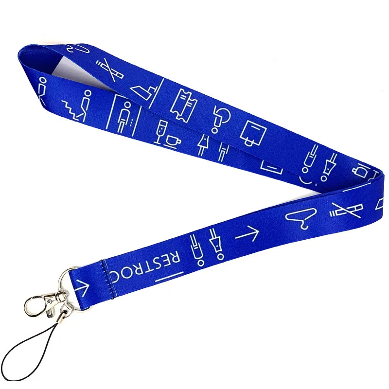 Warning Sign Printed Keychain Neck Straps Cool Lanyard For Keys ID Badge Holder Keycord Mobile Phone Rope Accessories Webbing