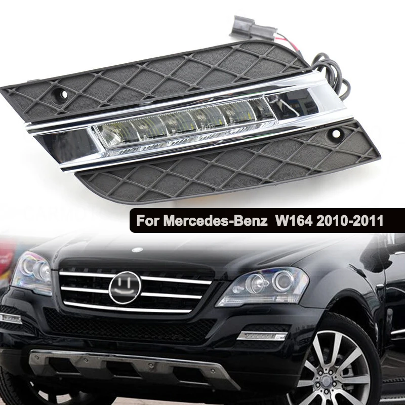 LED Daytime Running Lights White Waterproof External Led Fog Bar Lamp White For Mercedes Benz W164 ML-Class 2009-2011 ML280