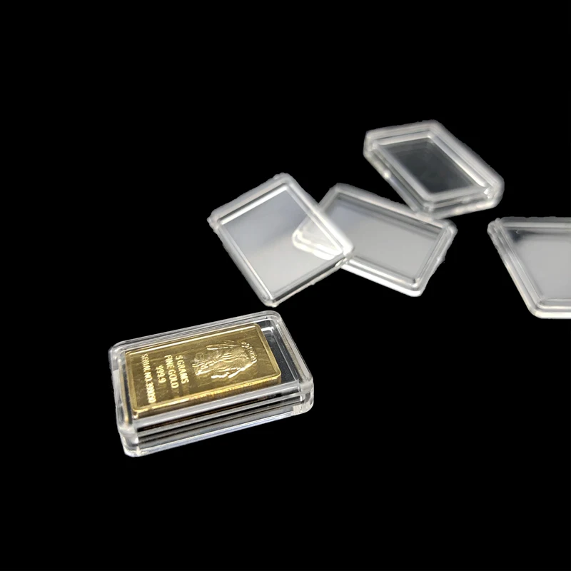 24*16*2.2mm  Clear capsule boxes for 5 grams bullion gold or silver bar case holder/ 5 gram