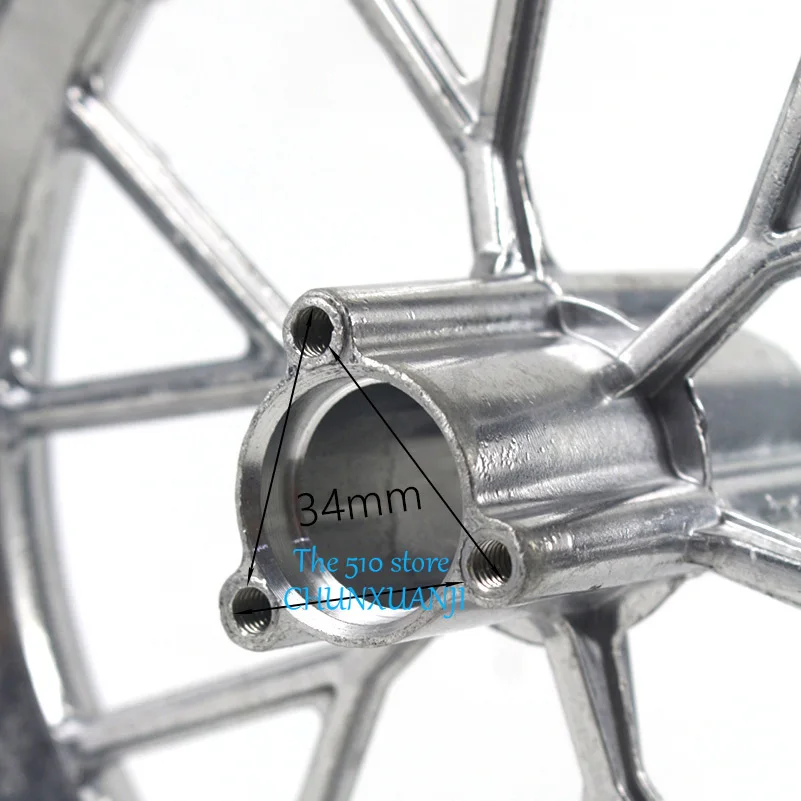 1 Pair High Quality Front Rear 121/2 x 2.75 Tire Wheel Rim Replacement for 49cc Mini Moto Pocket Dirt Bike, Silver