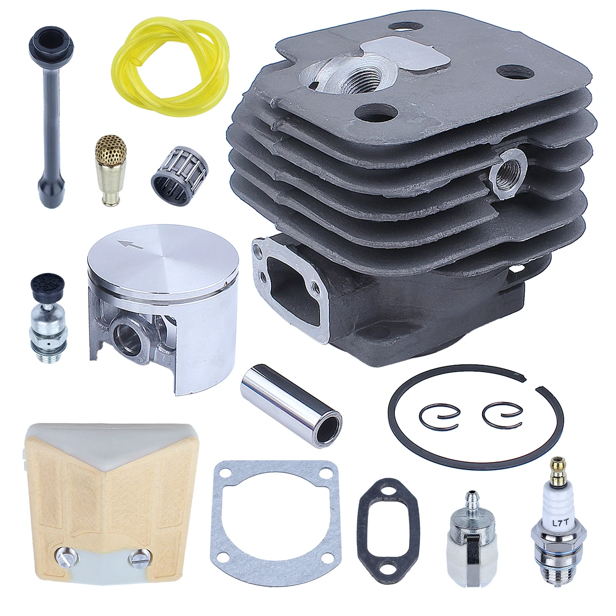 52mm Cylinder Piston Kit For Husqvarna 61 268 272 272XP Chainsaw BIGBORE Replace 503758172 w Air Fuel Filter Line бензопила