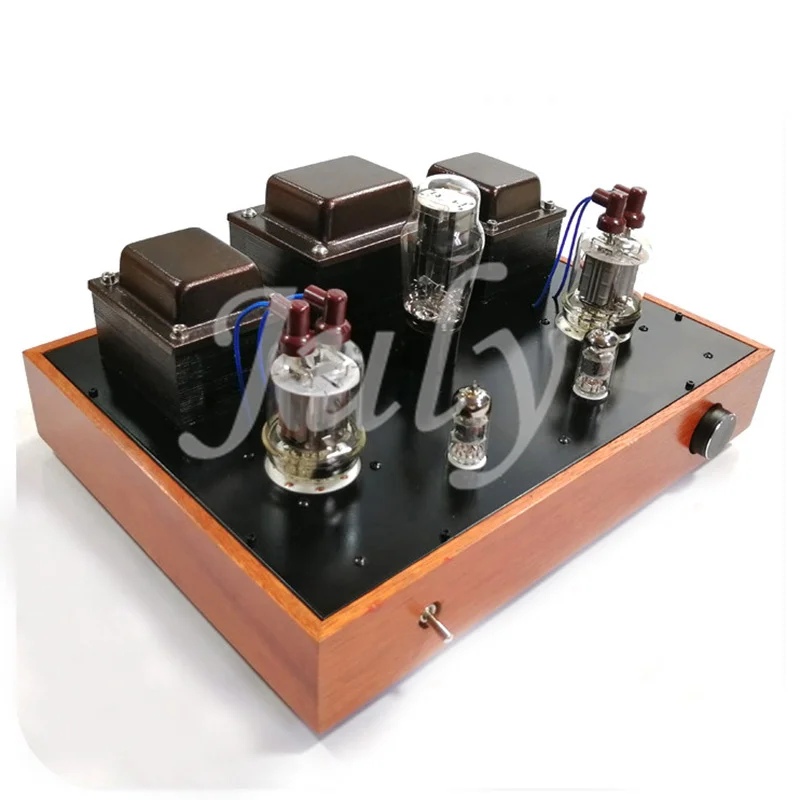 6U8 push FU29/829/FY 35W*2 tube push-pull amplifier amplifier no noise, red walnut log case, frequency response: 20-33KHz ± 1db