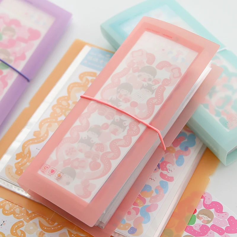 1 PC Macaron Color Scrapbooking Storage Page Card Note Holder with 30 Slots for Tickets Collection Notes Photo Sticker Storage