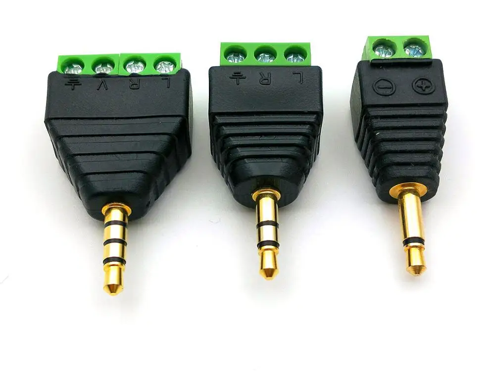 3.5mm mono/3 pole/4 pole plug Screw Terminal Binding Post for Audio Headphones connector