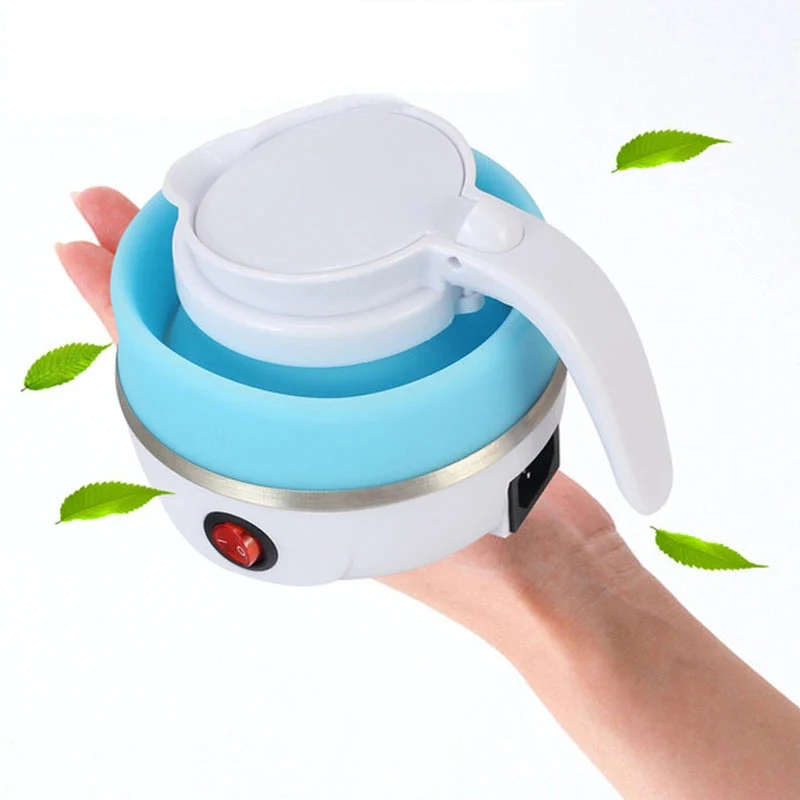 Electric Kettle Foldable Silicone Portable Water Kettle 600ml Mini Small Electric Kettles Travel Water Boiler Camping Kettle