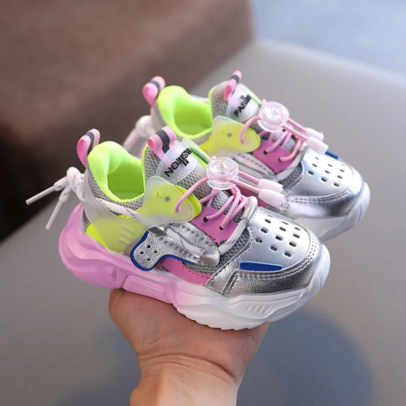 DIMI 2023 New Children Shoes Girls Boys Casual Shoes Fashion Colorblock Breathable Soft Leather Non-slip Sneakers for Kids