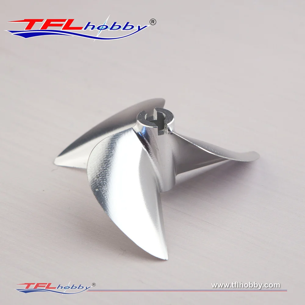 TFL Hobby CNC Machined Billet 7174 7075 Aluminum 3-Blade Propeller Pitch=1.4 Aperture=6.35mm for RC Gas Boat