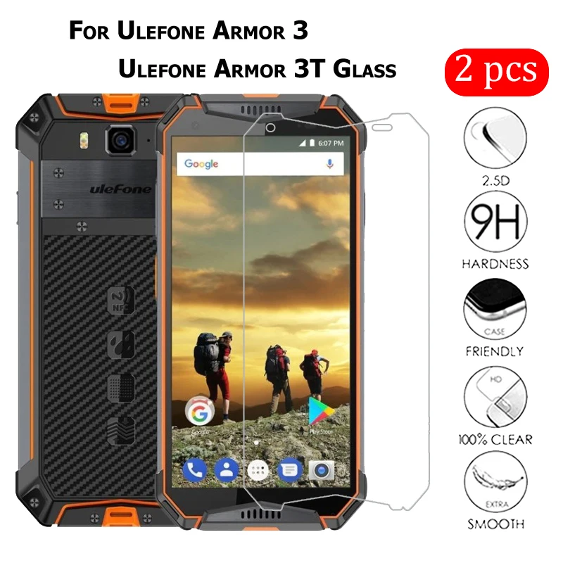 

2-1PC For Ulefone Armor 3 Tempering Glass Phone Screen Protector Scratch Proof LCD Film For Ulefone Armor 3W 3T Glass Cover