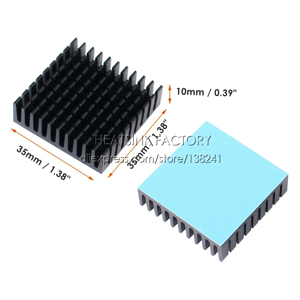 35x35x10mm Aluminum Heatsink Radiator Cooling For Electronic Chip IC 3D printer Raspberry PI With Thermal Conductive Tape