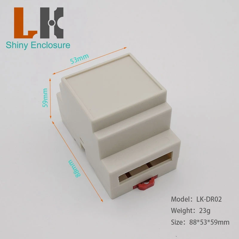 LK-DR02 Hot Sales Plastic Electronic Enclosure High Quality Plastic Box/Din Rail Enclosure 88x53x59mm