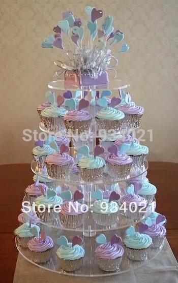 Perfect Round 5 Tier Acrylic Cup Cake Stands Maypole Wedding Cake Display Stand