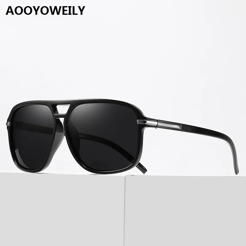 Oversized Vintage Polarized Sunglasses Men Women Fashion Travel Driver's Brand Sun Glasses Pilot Black Shades Anti-glare UV400