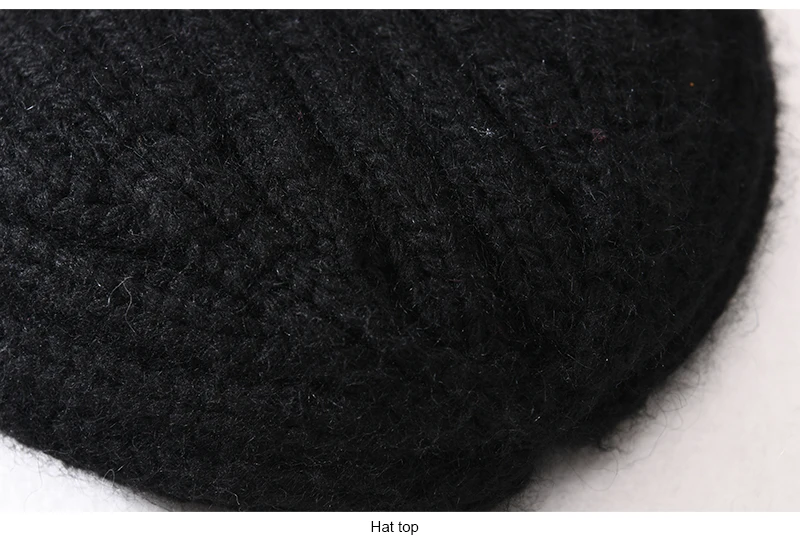 Winter-Seidensatin-gefütterte Beanie-Mütze für Damen und Herren, Unisex, dicke, klobige Mütze, gestreift, warm, weich, hochwertige Kaschmir-Strickmütze – Detail 31