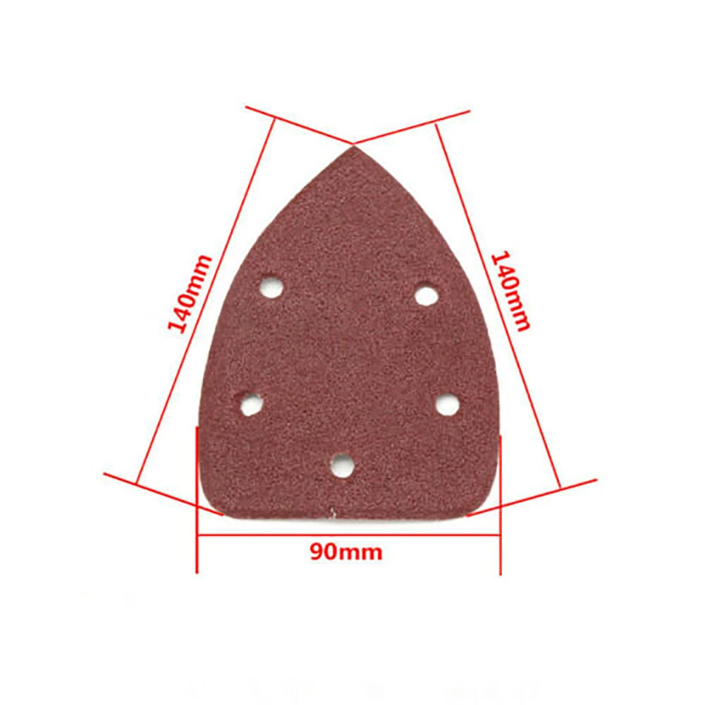 140*90mm Maus Schleif Blatt Haken und Schleife Palm Sander Pad Dreieck Schleifpapier 40-400 Grit Aluminium oxid Schleifen und polieren