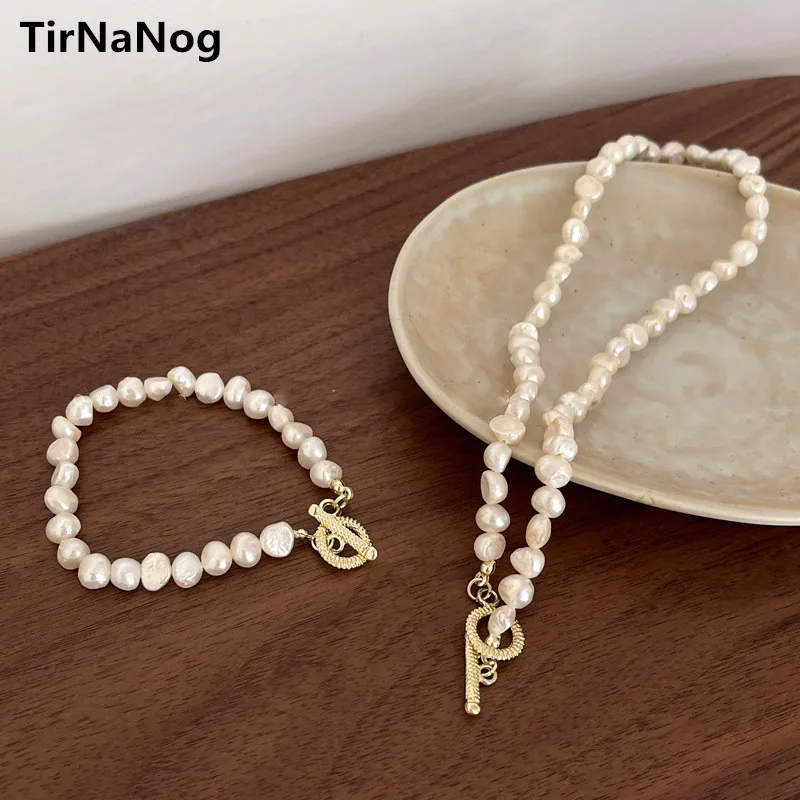 Baroque Style Restoring Ancient Ways Of Freshwater Pearl Necklace Fashion Simple Irregular Geometrical OT Clasp Clavicle Chain