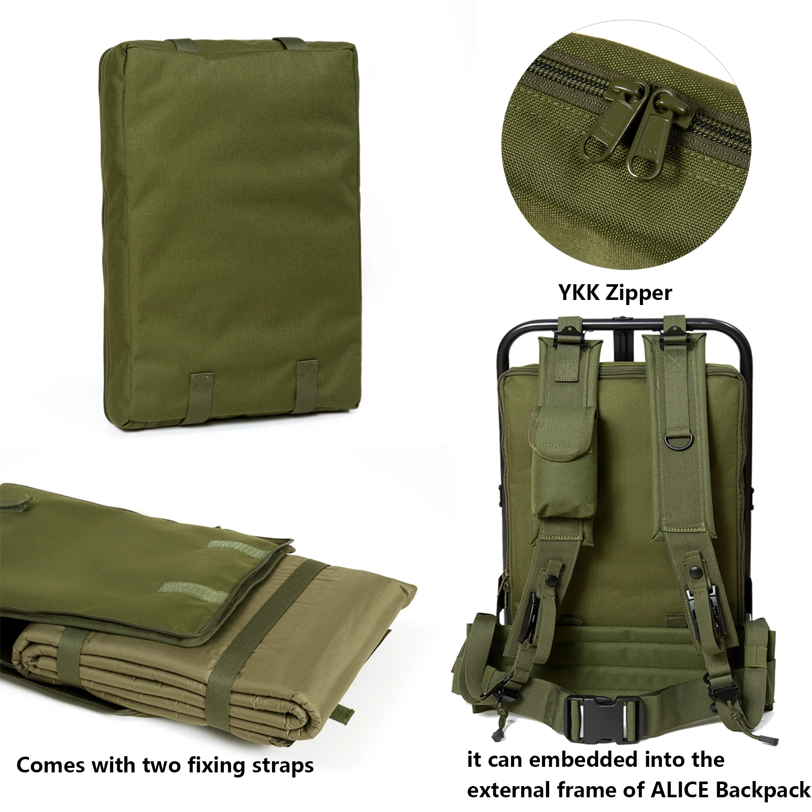 Imagem -04 - Akmax-exército Militar Alice Embedded Air Self-inflating Camp Mat Olive Ship