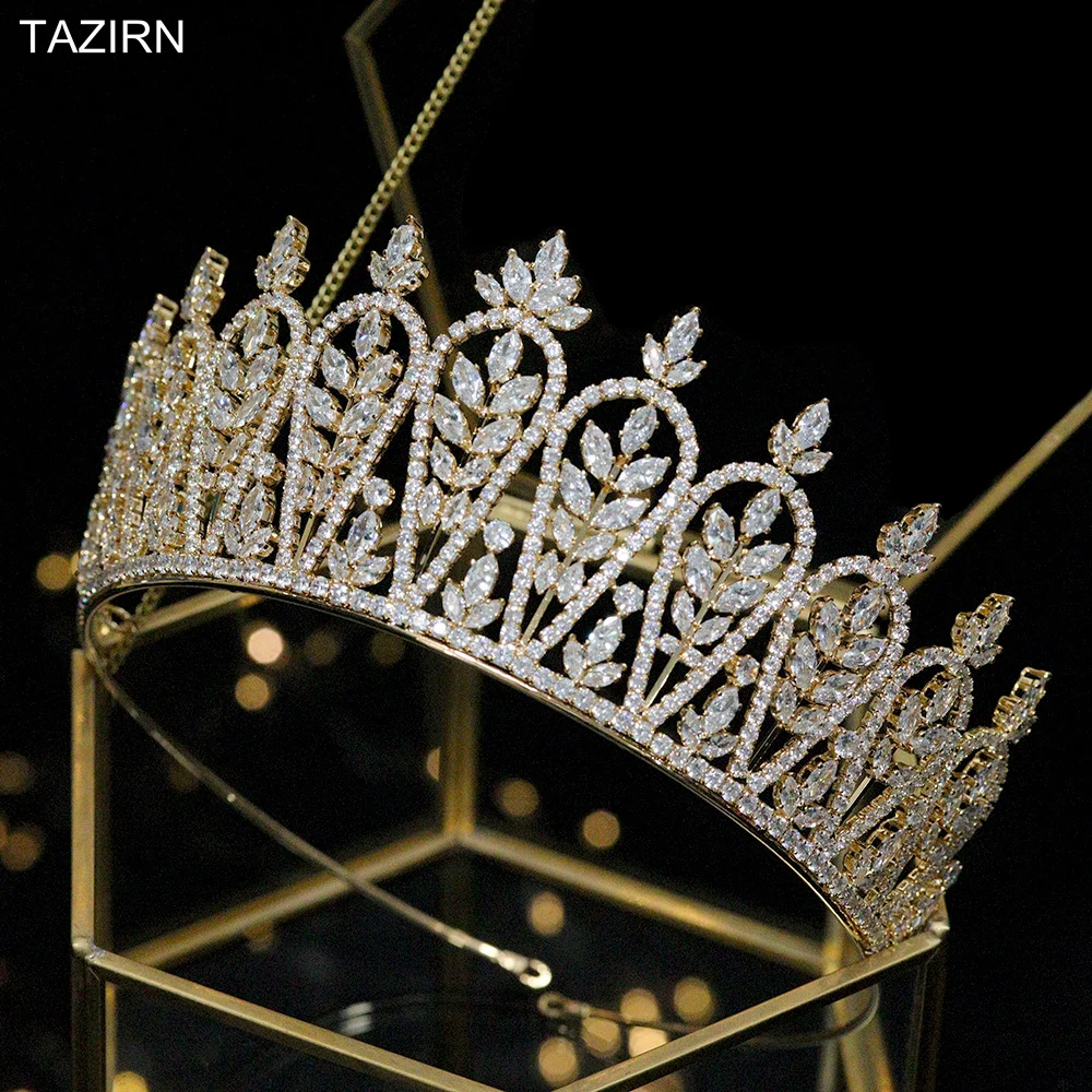 

New AAAAA Zirconia Wedding Bridal Crowns For Women Sparkling Birthday Party Prom Tiaras Hair Accessories