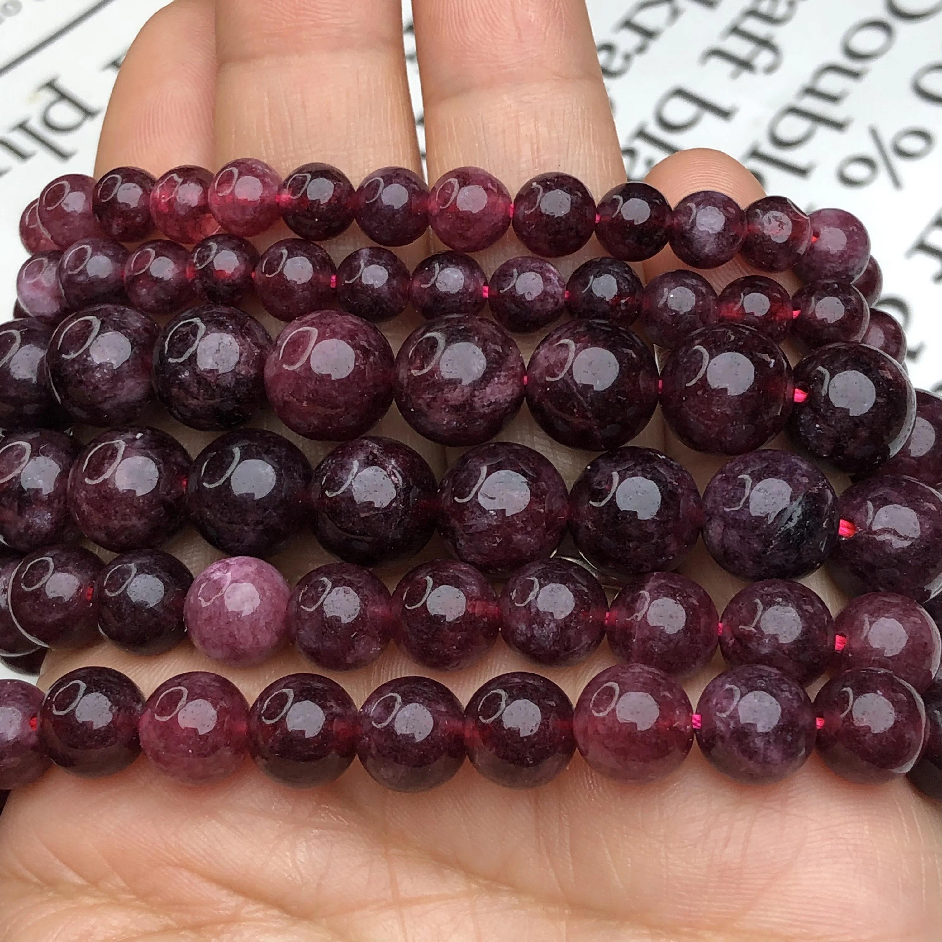 Natural Stone Red Garnet Stone Crystal Beads Round Loose Spacer Beads For Jewelry Making Diy Charm Bracelet Accessories 6/8/10MM