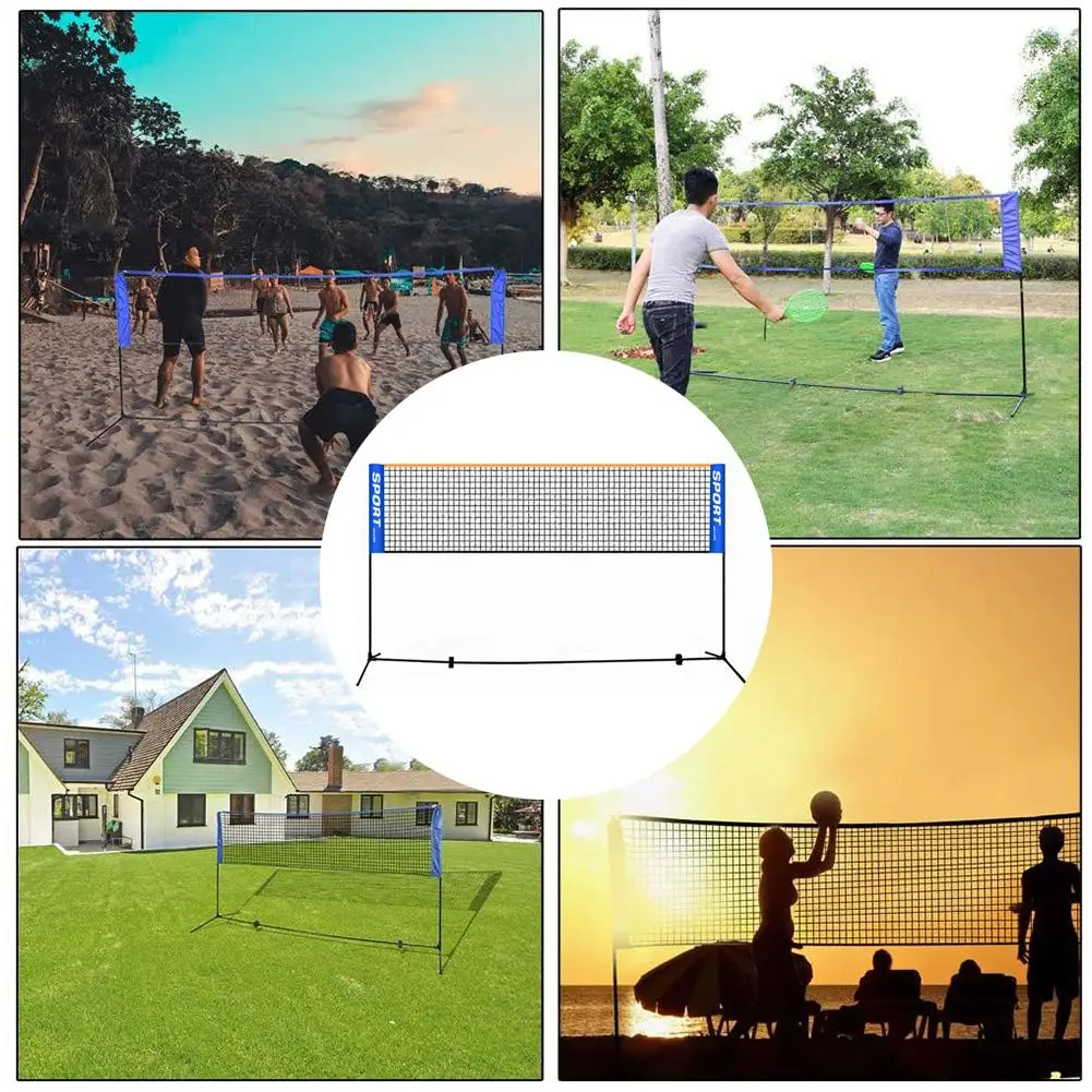 4TANFilet de sport d'extérieur portable, filet d'entraînement pour le volley-ball de plage, le badminton, le tennis, filet en maille durable et pliable pour les jeux d'équipe en plein air