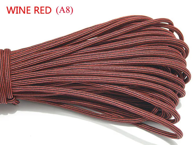 1 Stück 550 Paracord Fallschirmschnur Lanyard Mil Spec Typ III 7 Strang Kern 100 FT 27 Farben zum Klettern Camping Schnalle Armband