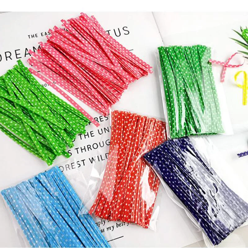 1000pcs 9cm Colorful Metallic Dot Twist Ties Gift Wrap Sealing Binding Wire For Candy Cake Wedding Gifts Lollipop Packing Supply