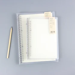 Transparent A5 20 B5 26 Holes PP Cover Loose Leaf  Journal Line Dot Grid Pages With Metal Clip