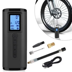 Portable Air Pump Bike Air Inflator 120 PSI Car Air Compressor Tire Pump Car Tire Inflatable Dual Display with Power Bank