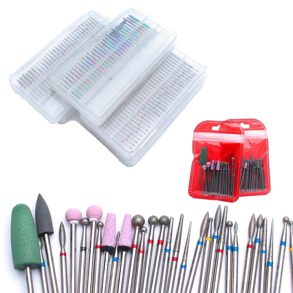 

30PC Diamond Nail Drill Bit Rainbow Coating Milling Cutters Polishing Set For Manicure Salon Removing Gel Nail Files Accessories