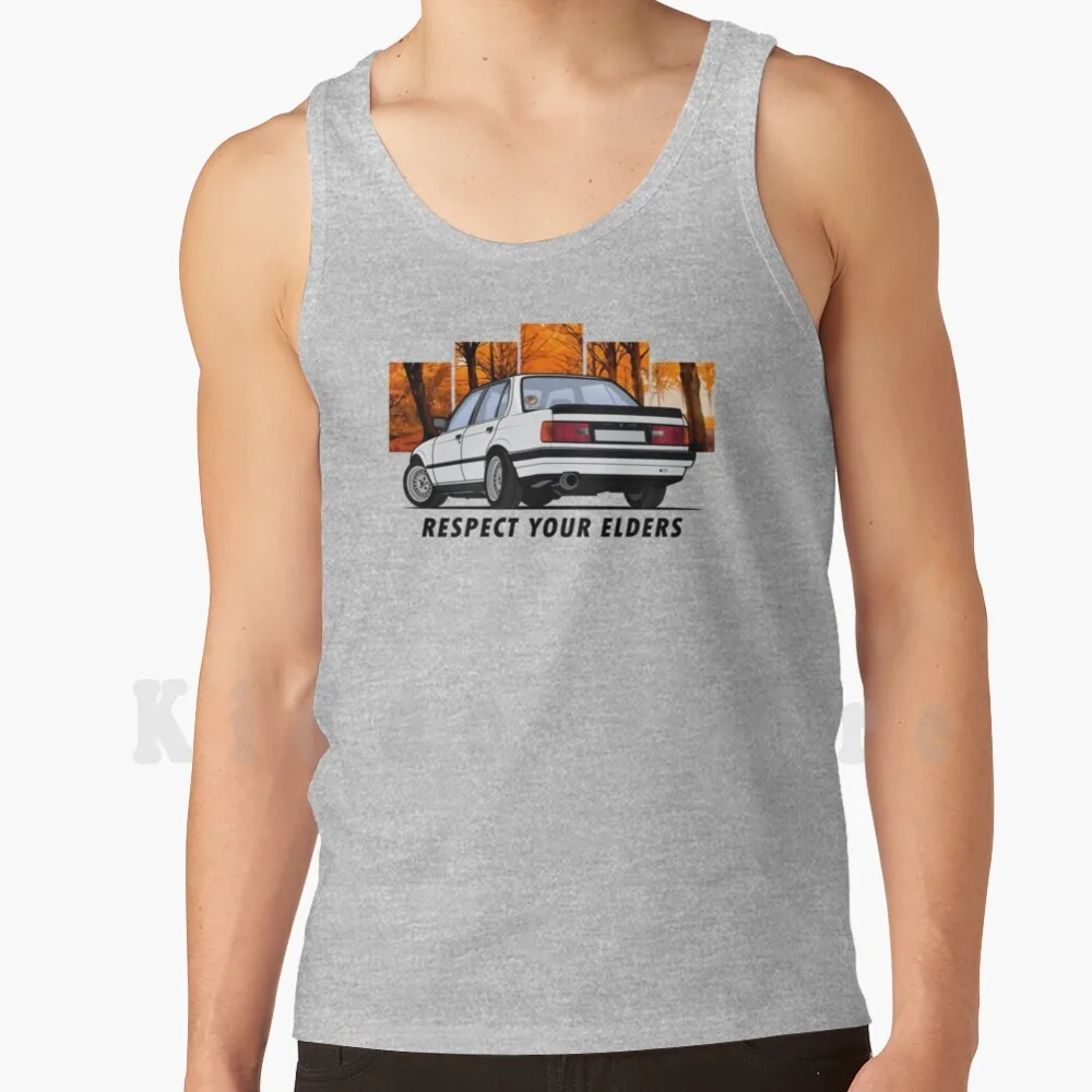 E30 Respect Your Elders Tank Tops Vest Sleeveless E30 Classic Elders German Stance Bbs Bimmer Save The Manuals