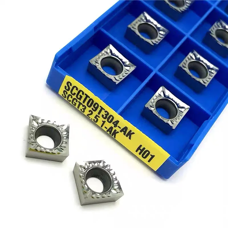 10 unidades SCGT09T304 AK H01, inserto de aluminio en Metallo Duro Lama Circolare SCGT 120404, Tornio cnc Taglierina di Ra