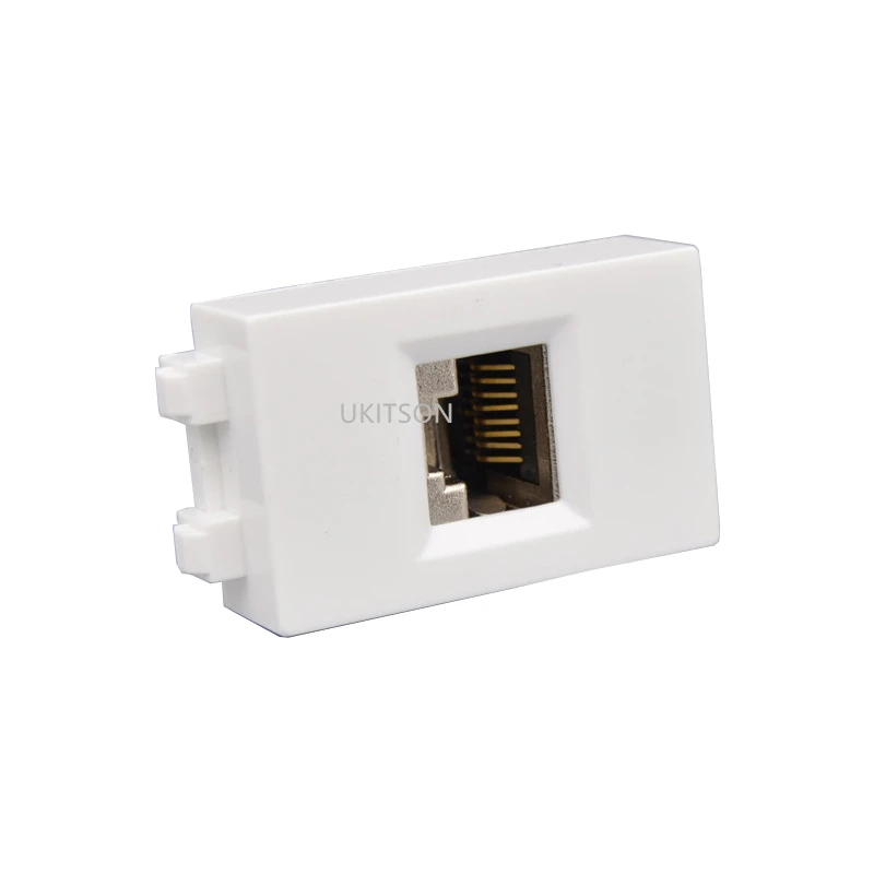 Female CAT6A RJ45 Slot Module 23x36mm Socket For 10GB LAN Shielded CAT.6A Internet Extender Plug In White Color