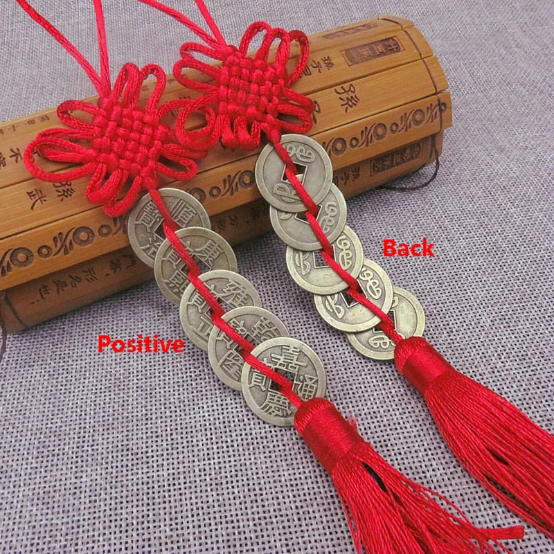 Chinese knot tassels decorative Bronze coin silk tassel fringe garniture diy tassel trim for curtain fringe bag Pendant Decor