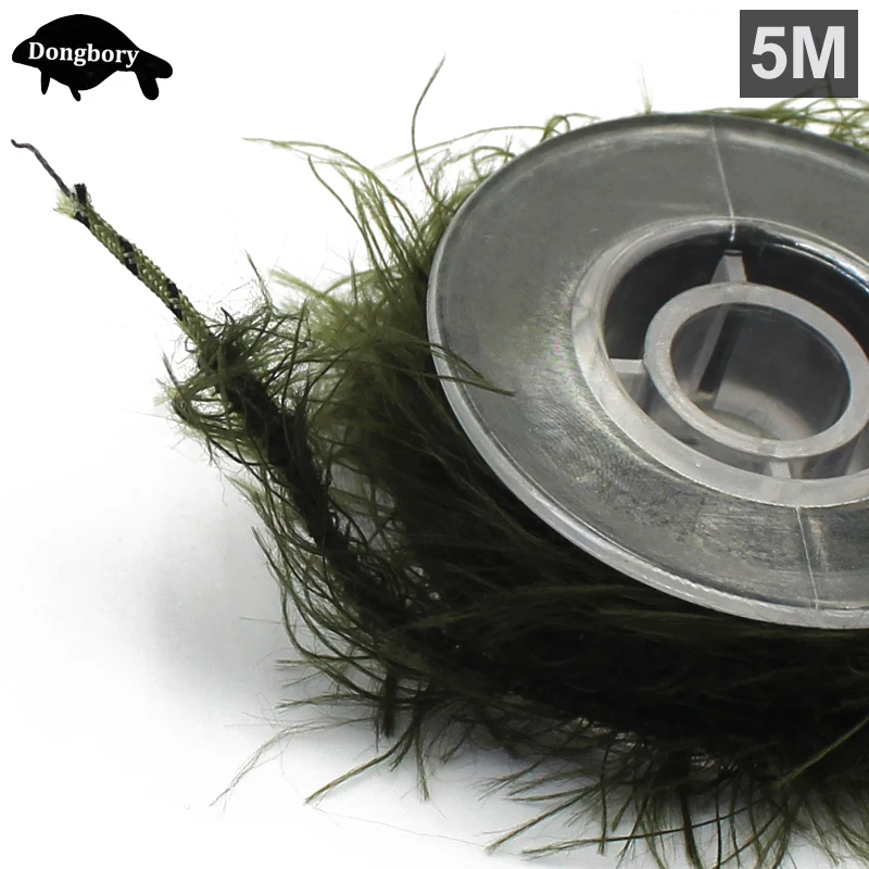 5M Carp Fishing Camo Line Realistic Weed Line Fishing Leadcore Hook Link Leader Weed Effect Lead Core Line Carp Hair Rigs Tackle