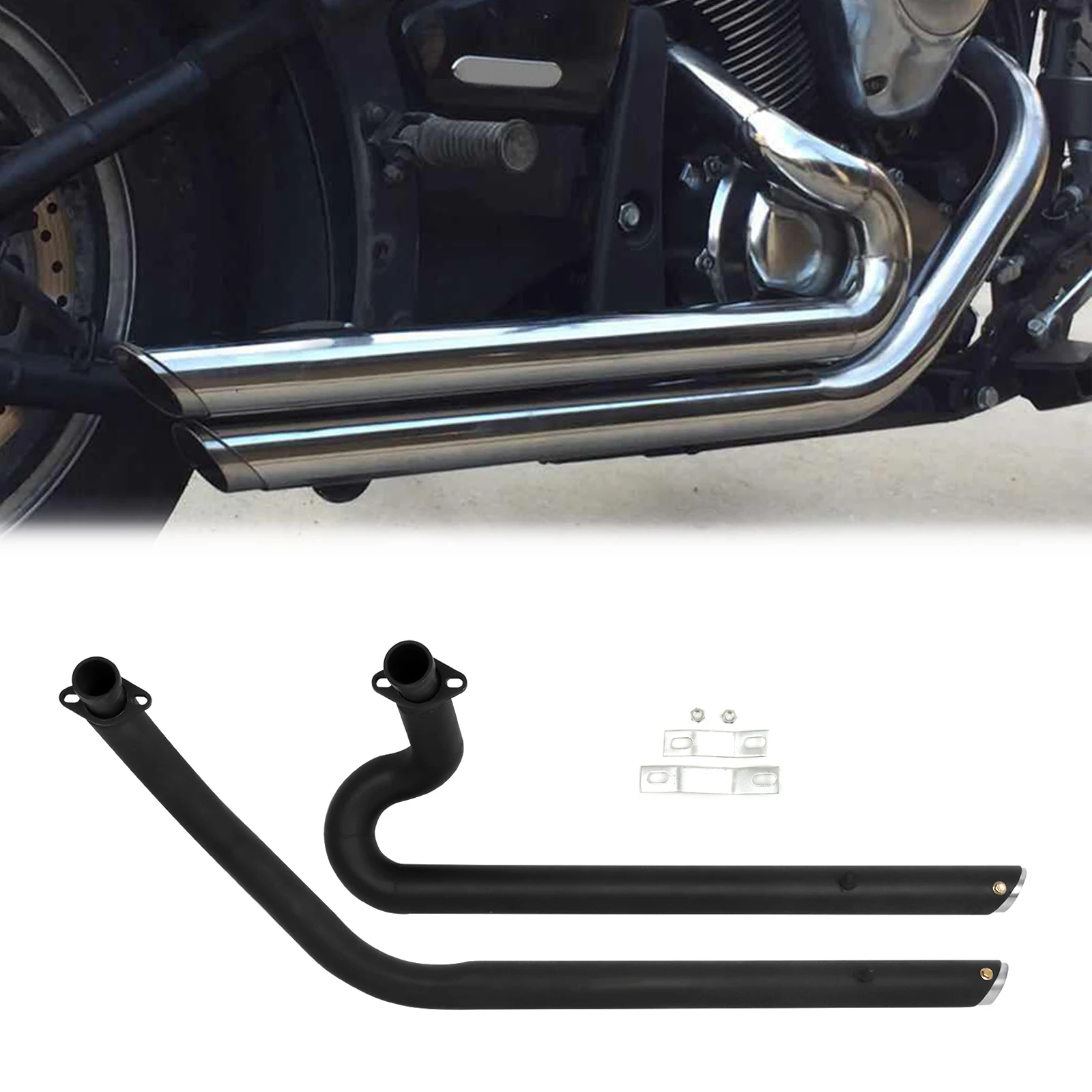 

For Kawasaki VULCAN S VULCAN 900 S Stainless Steel Exhaust System Pipe Kit Muffler Removable Silencer EN900 VN900 S900 EN900d