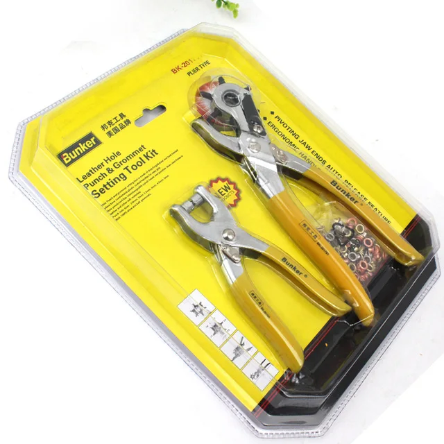 

Freeshipping two set revolving leather belt plier punch, belt hole punching plier, household punch for leather belt Physics