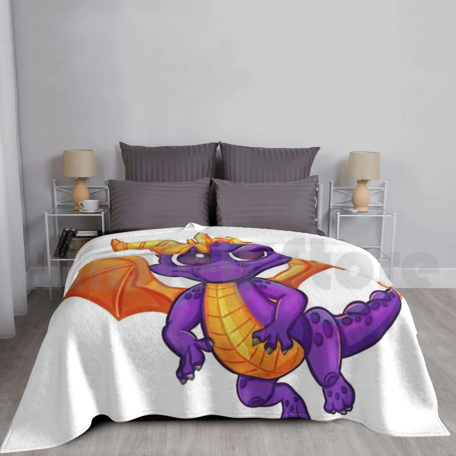 Purple Dragon Blanket Fashion Custom Spyro Purple Dragon Video Games
