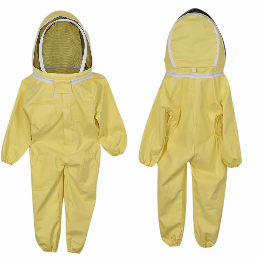 Children\'s Bee Suit, Breathable Clothing, Anti-Bee Clothing, Protect Farm, Jumpsuit with Hat, Yellow apiculture vêtement
