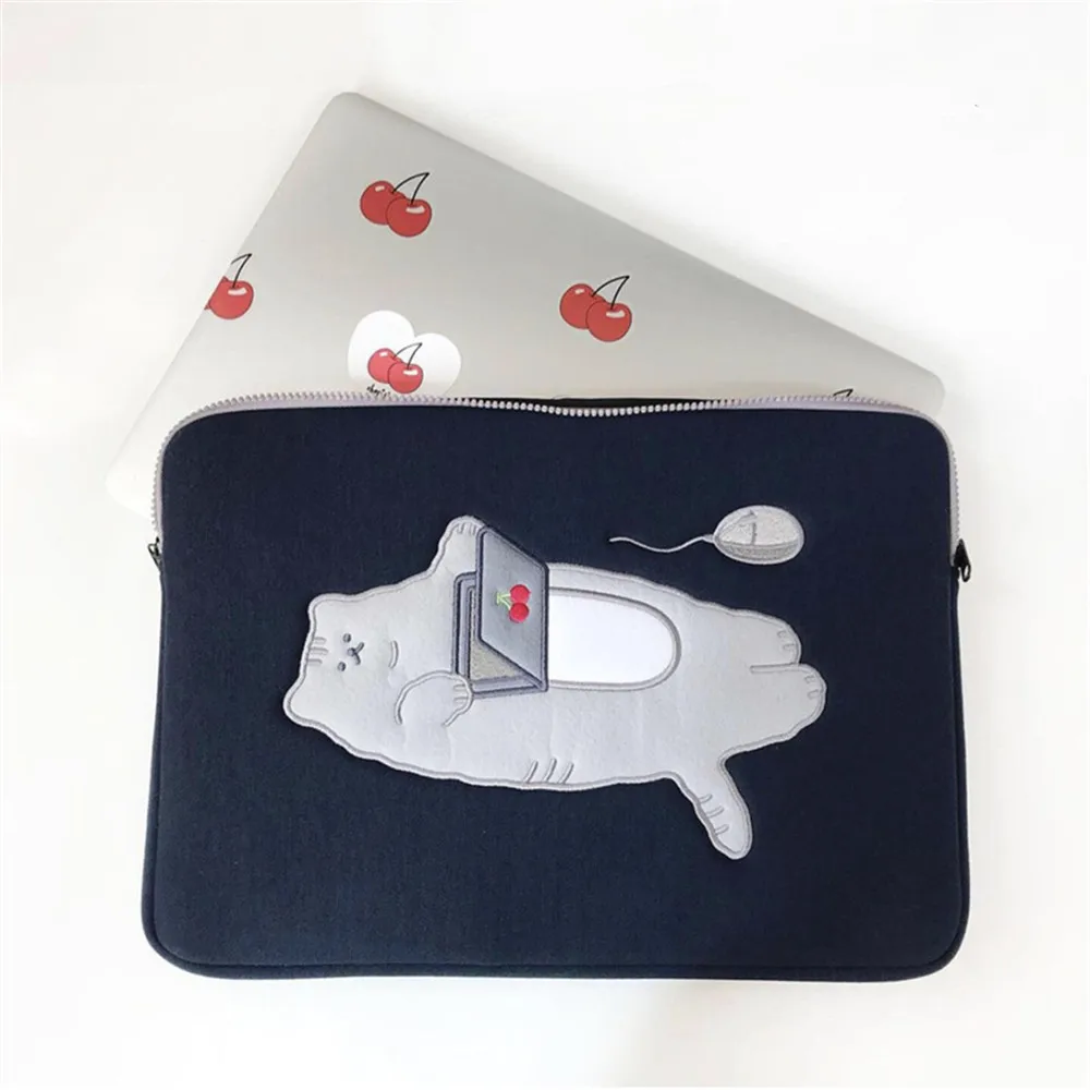 Laptop Tablet Pouch Zak Voor Ipad Pro 9.7 10.2 10.5 11 12.9 Inch Voeringzak Cartoon Kat Koreaanse Meisjes Ipad mouwen Briefcase Cover