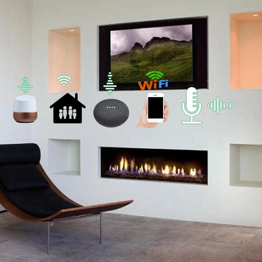 

72 Inch Smart Bio Chimeneas Burner Ethanol Kamin Stove Automic Electric Wall Fireplace