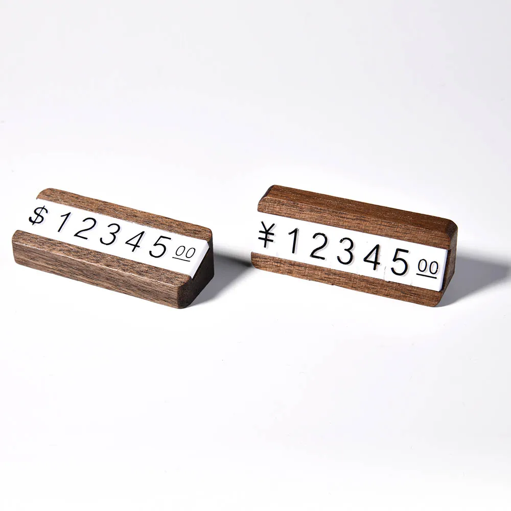 sviao plastic digital dollar renminbi sign price bar detachable wooden bottom bump jewellery price display