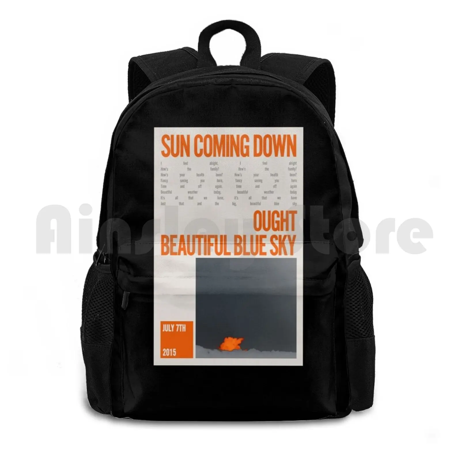 Sun Coming Down Outdoor Hiking Backpack Waterproof Camping Travel Band Band Art Bandart Ought Ought Band Beautiful Blue Sky Sun