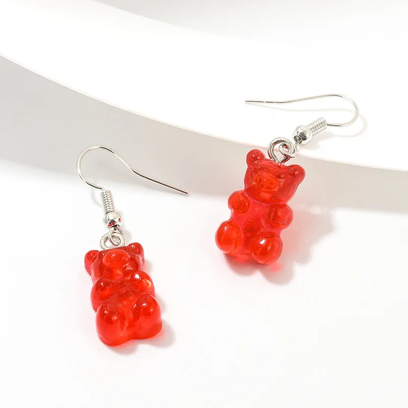originality statement minimalist dangle earring jelly Polychromatic Bear drop earrings fashion minimalist stud earings for women image 3