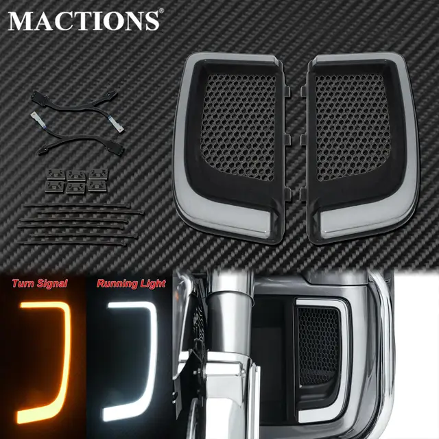 Motocyklowe światło kierunkowskazu LED Fairing dolne grille czarne dla Harley Touring przemieszczanie się po ulicy Road Glide Electra Glide FLHTK FLTRU
