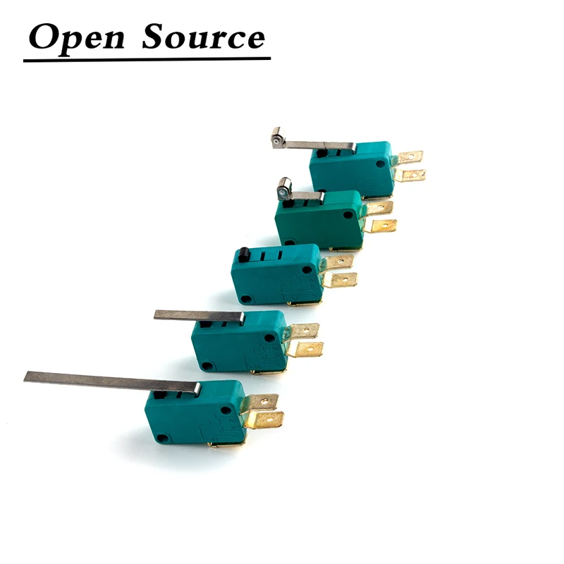 Micro Limit Switches 16A 250V 125V NO+NC+COM 6.3mm 3 Pins SPDT Micro Switch 28mm 52mm Arc Roller Lever Touch Switch Microswitch