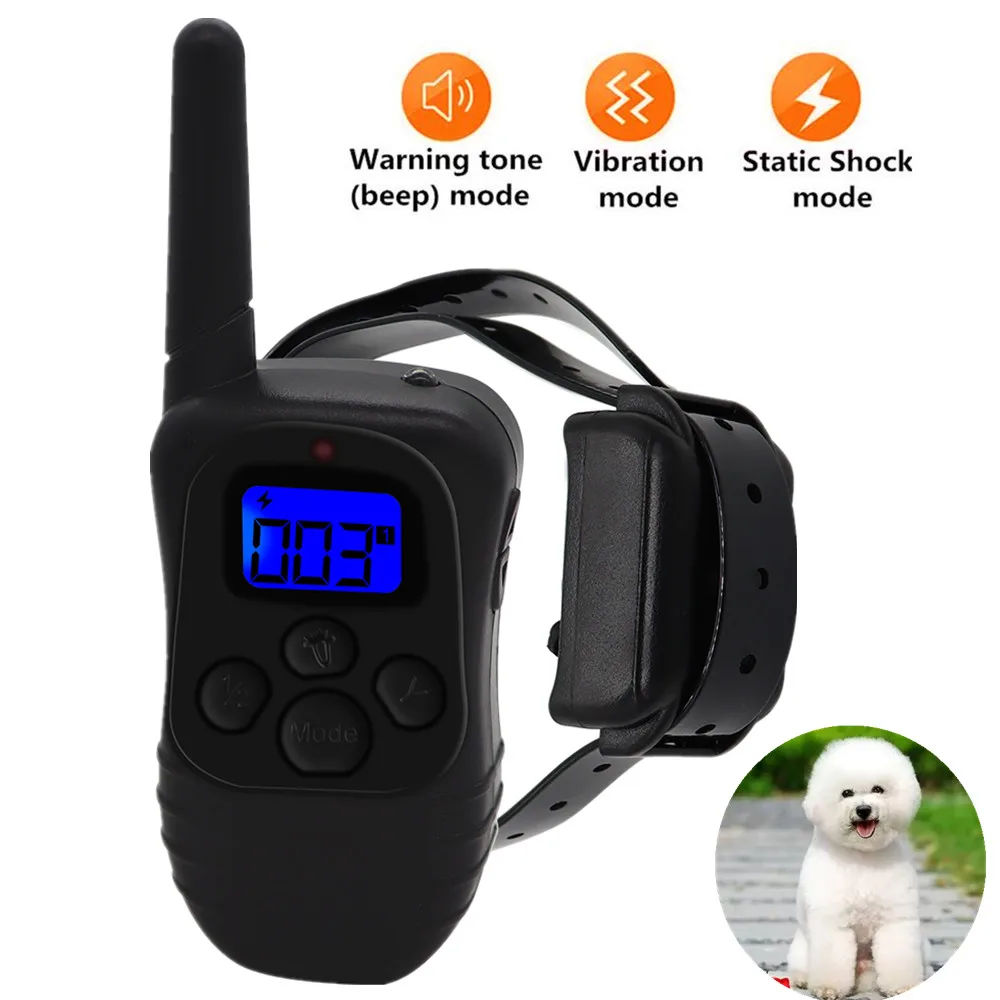 

Remote Electric Dog Training Collar 300M Waterproof Rechargeable Trainer E-Collar With 3 Training Modes Static Vibration Beep