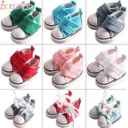 High Top 5cm Canvas Doll Shoes For 1/6 BJD&EXO Doll Accessories Cloth Candy Sneakers Mini DIY Doll Shoes For 14Inch Girls Dolls