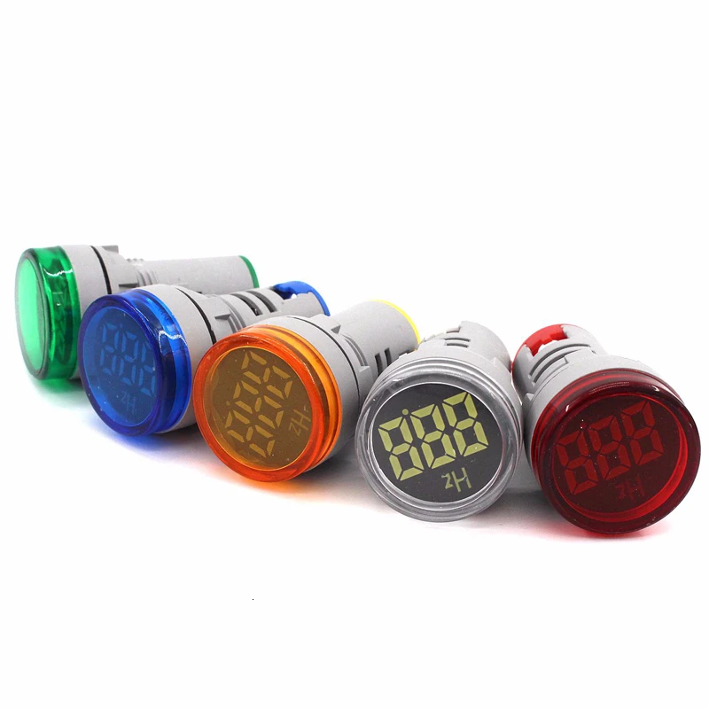 22mm LED AC Digital Display Frequency Table Hertz Meter Voltmeter Indicator Light Signal Lamp Boat Warning Lights Range 0-99Hz