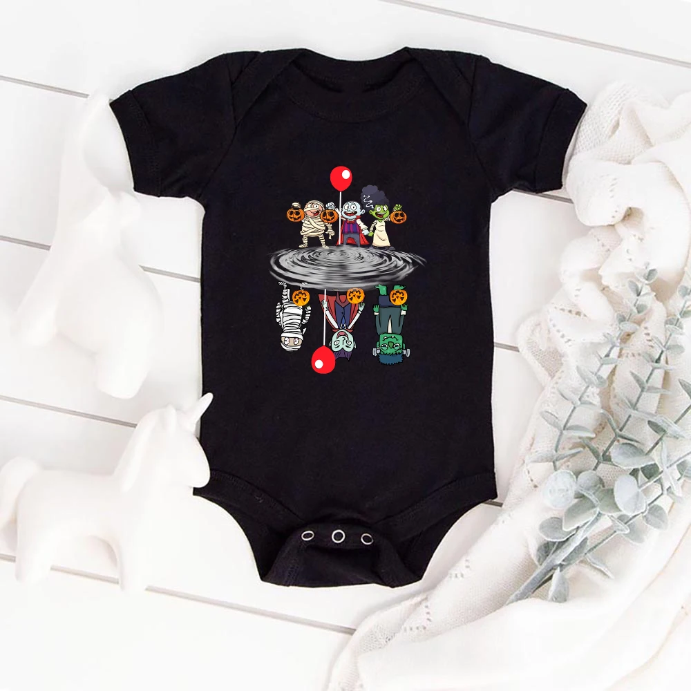 Halloween Baby Boy Kleidung Onesies Mode Harajuku Herbst Comfy Neugeborenen Body Kurzarm Schwarz Infant Outfits Trick oder Behandeln