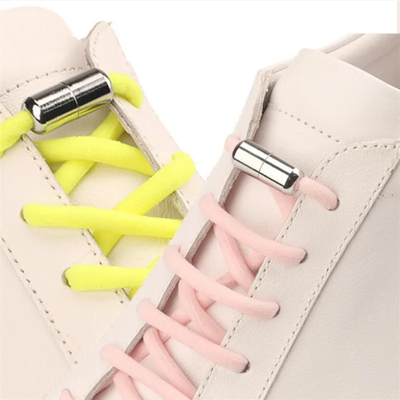 Elastic Shoe Laces Round No Tie Shoelaces for Kids Adult Sneakers Shoelace Quick Lazy Laces Buckle Lock Shoe Rope Boot Strings