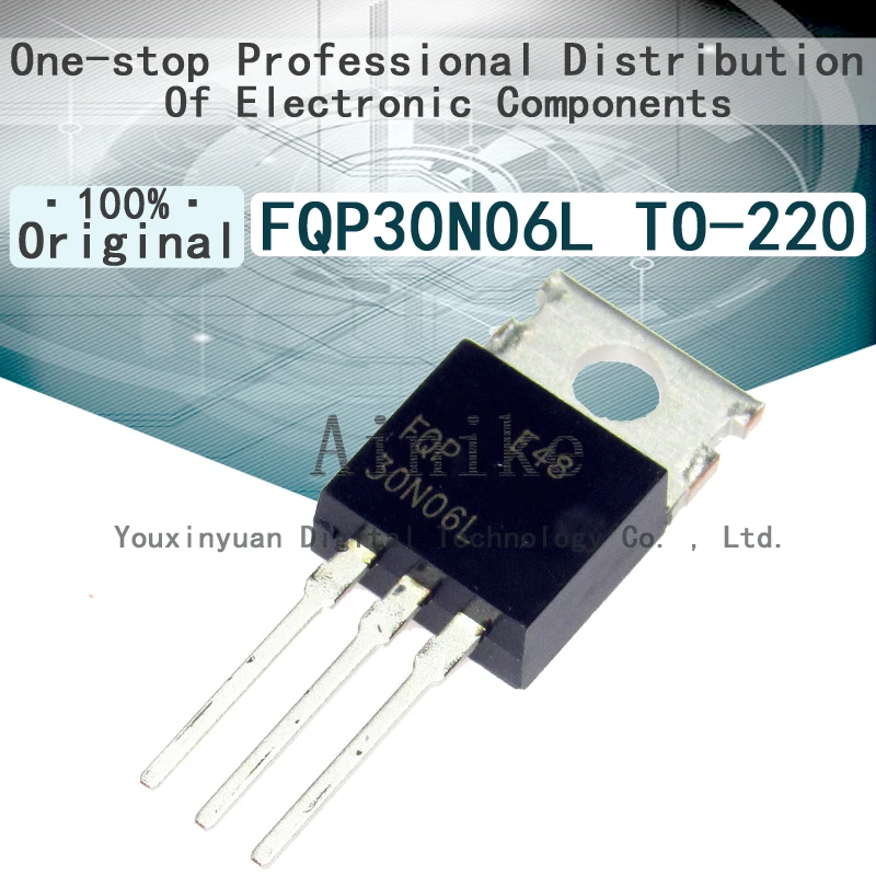 10/Pcs New Original FQP30N06L FQP30N06 TO-220 30A 60V MOS field effect tube with straight iron head